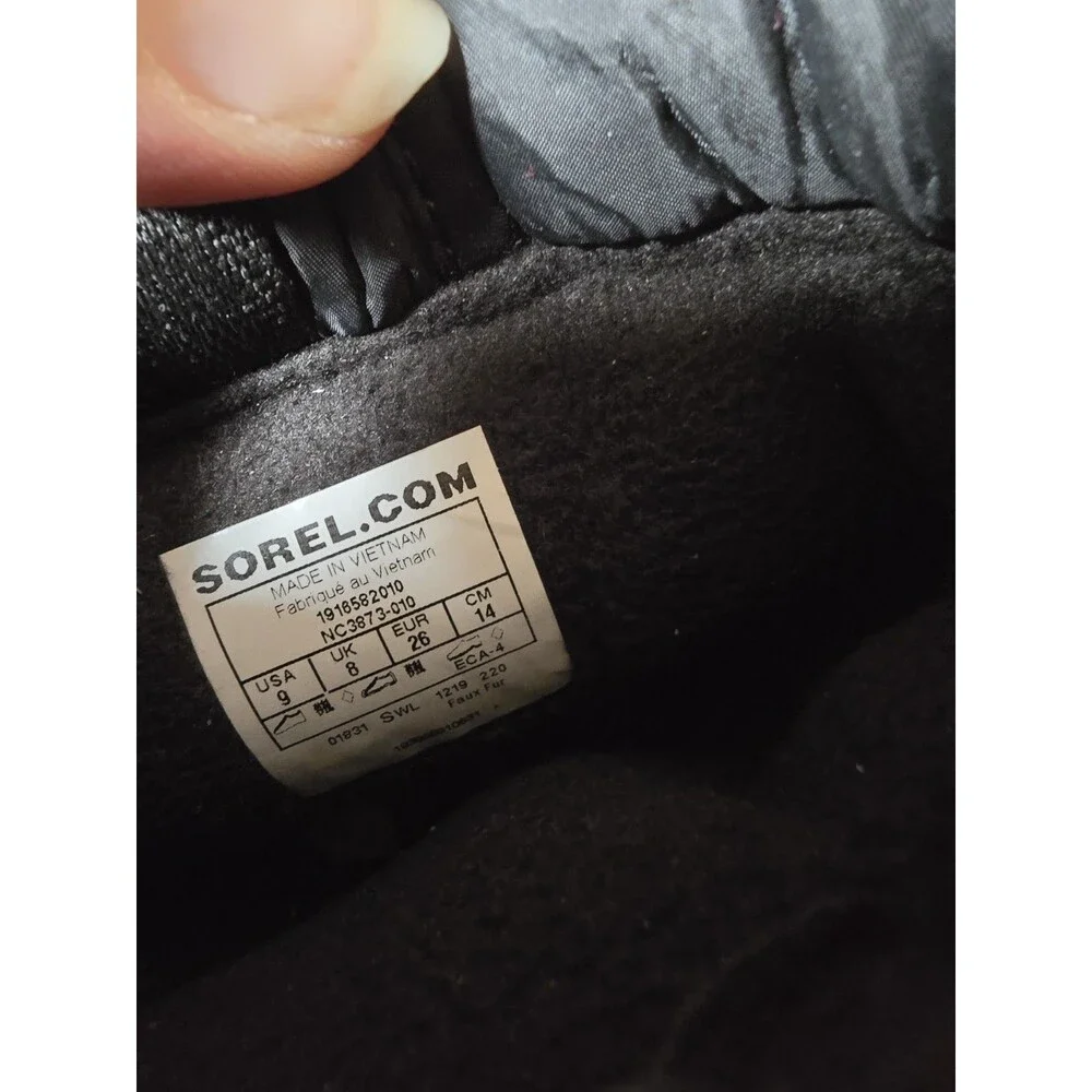 New Sorel Toddler Whitney II Strap Size 9 Waterproof Winter Boot Black & White